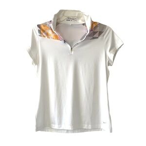 Nike Golf Women's White Geometric Pattern Athletic Top with Hood Size M